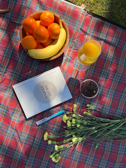 A5 Hardback White and Beige The Life Journal, picnic background in the park